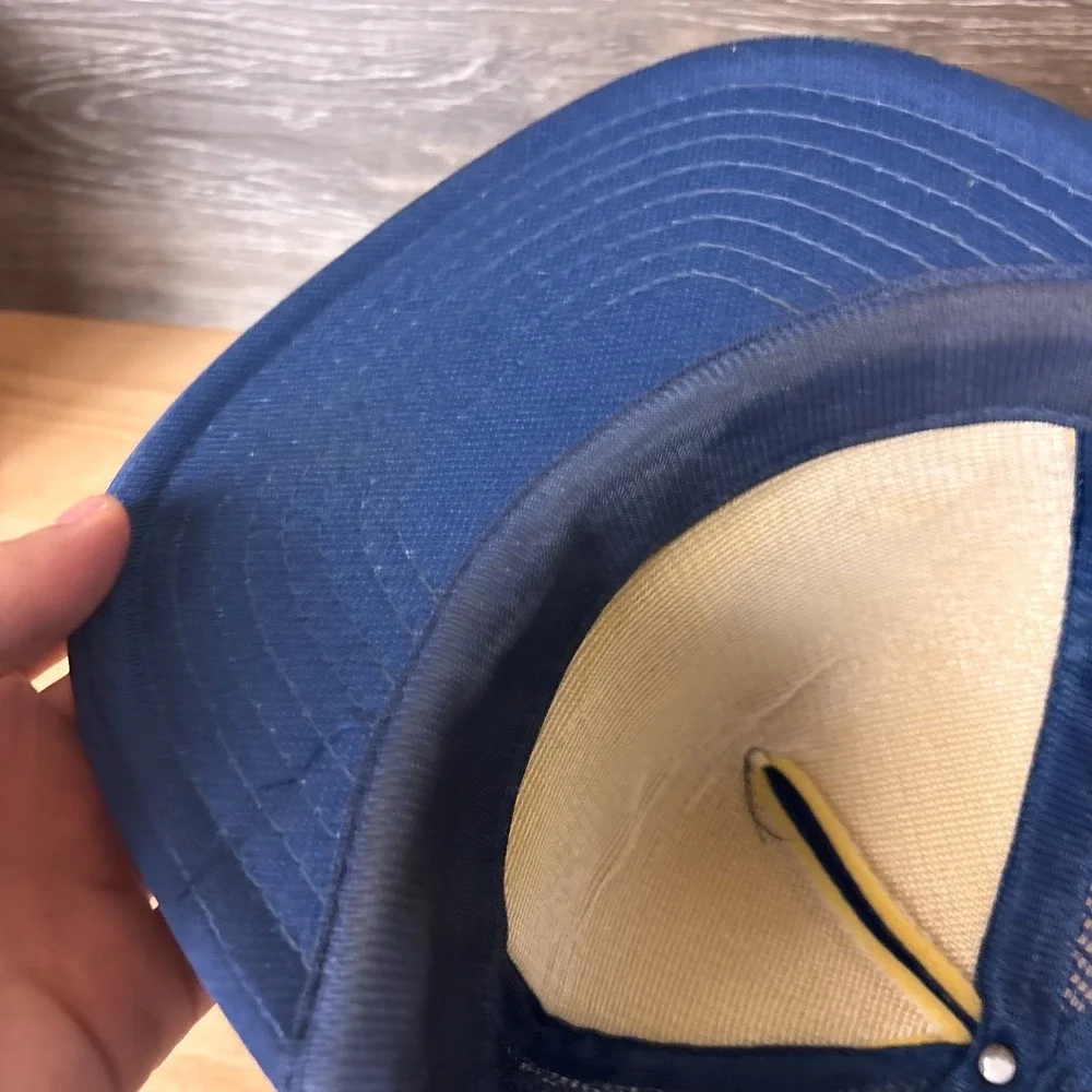 Vintage Veterans On The Lake Hat Cap Snap Back Blue Mesh Trucker Ely Minnesota